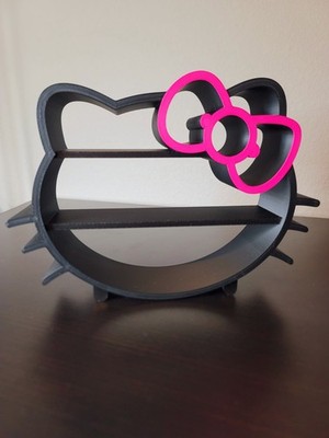 Hello Kitty Shelf, Kawaii Miniature Display, Cute Organizer, Sanrio Decor Black