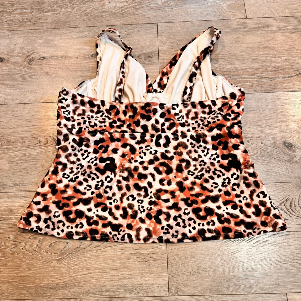 Maiô Time and Tru XL grande estampa de leopardo regata com aro - Imagem 2 de 4