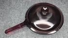 Vision Corning Ware Cranberry Teflon 9” Skillet Pyrex Glass Cookware W/ Lid Vtg