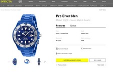 Invicta Pro Diver Men's Quartz 200m Blue Bezel Black Dial Date w/ Box