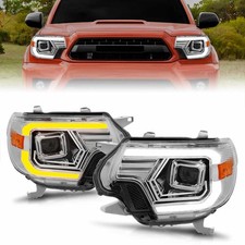 Chrome Clear Lens Projector Headlight Set Wswitchback For 2012-15 Toyota Tacoma Chrome Clear Lens Projector Headlight Set Wswitchback For 2012-15 Toyota Tacoma