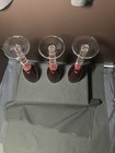 Vintage Ruby Champagne Flutes, With Clear, Multi-Ribbed Stems — photo 4