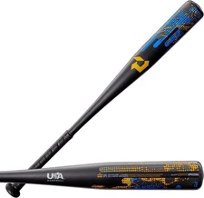 New DeMarini 2022 Uprising (-11) USA Youth Baseball Bat 29/18 1 Piece Black/Blue
