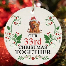 Our 33rd Christmas Together Ornament Funny Lion Couple 33 Year Anniversary Gift