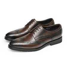 British Mens Real Leather Carved Wing Tip Brogues Formal Dress Business Shoes Sz