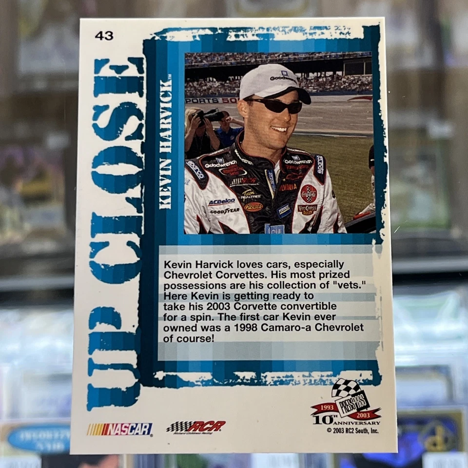 Kevin Harvick 2003 Press Pass Optima - Up Close NASCAR #43 AUTO / SIGNED - Image 3 of 3