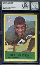 Dave Robinson Gem Mint 10 Beckett BAS Signed 1967 Philadelphia Rookie Autograph