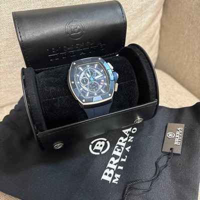 Brera Milano Super Sportivo Tonneau Navy Quartz 51mm Stainless Steel Used