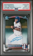 2025 BOWMAN CHROME PRSPCT AUTOS #CPACFR CODY FREEMAN PSA 9 AUTO 10