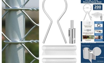 200PCS 11 Gauge Galvanized Steel Fence Ties Fit O-200Pcs(Drill chuck included)