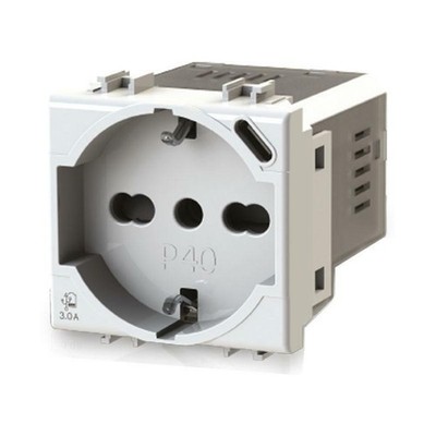 4 BOX SCHUKO P40 STECKDOSE MIT USB 3.0A MIT C-STECKER FÜR VIMAR PLANA WEISSE FA