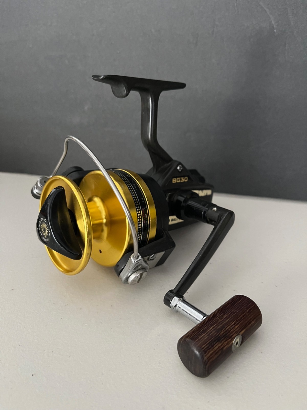 Vintage Daiwa BG 30 Spinning Reel Black and Gold