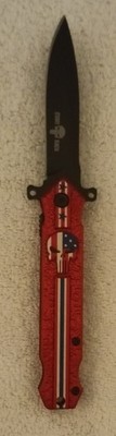 American skull Pocket knife Elit Edge