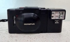 Olympus XA 35mm Camera with A11 Flash Point Shoot. Vintage AS IS