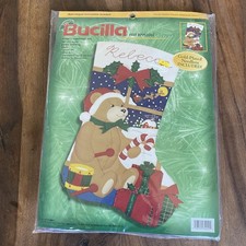 Bucilla Teddy's Christmas Eve Jumbo Felt Stocking Kit 84242