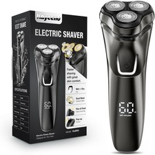 Men Electric Shaver Rechargeable: Waterproof Cordless Foil Razor for Face