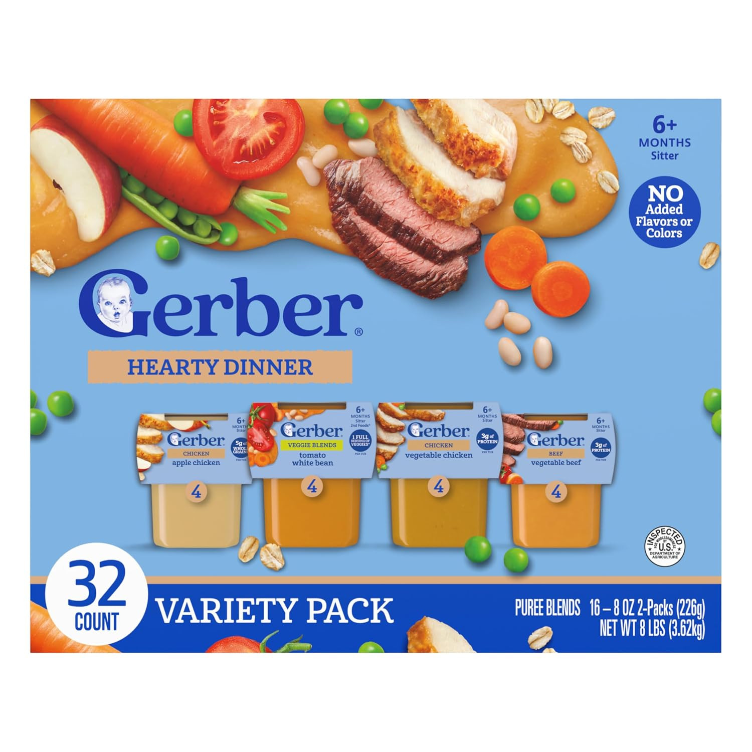 Stage 2 Nourishing Blends Hearty Dinner Baby Food, 4 Oz, 32 Pack | Stage 2 nouri
