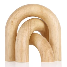 Wood Arch for Coffee Table Decor Items,Wood Statue and Sculpture Set 3,Japane...