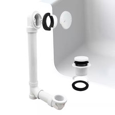 1-1/2 in. Schedule 40 PVC Tip-Toe Drain Bath Waste and Overflow with 2-Hole Face