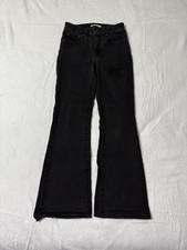 Levis 726 Flare Jeans Womens 25 Black High Rise Dark Wash Stretch Boho