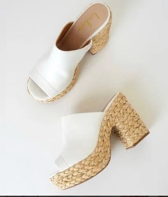 Lulus  women s Curtis White Platform Vegan Mules Size 7.5 New Without Box