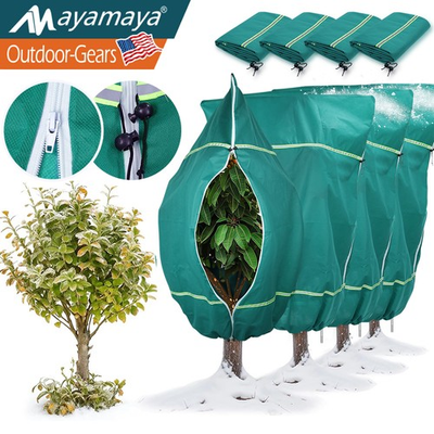 #ad #ad 4 Packs Reusable Plant Covers with Drawstring for Winter Frost Freeze Protection $19.39