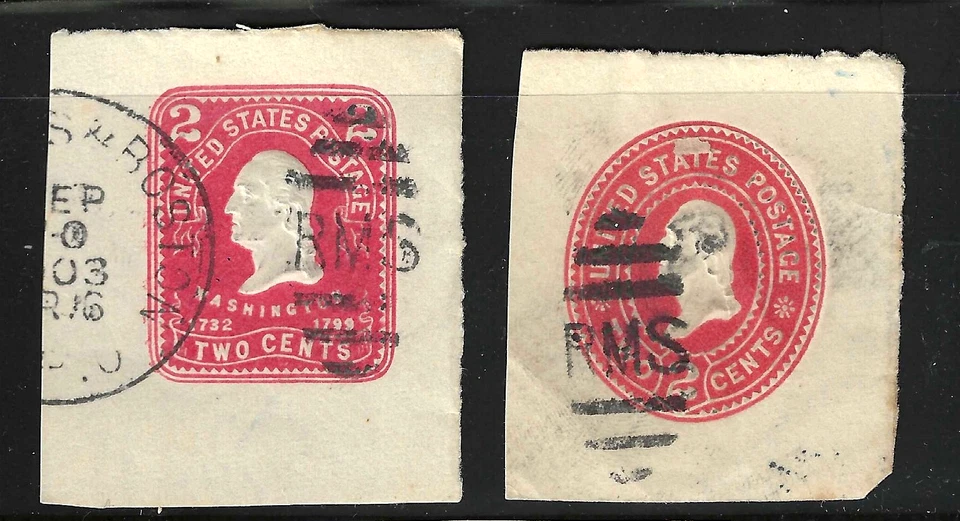 3 Railroad Cancels RPO RMS 2 Cent Washington Postal Stationary Corner US69B53 - Image 2 of 3