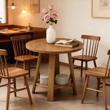 Round Dining Table for 2, 31.5'' Farmhouse Small Kitchen Table for Dining Room