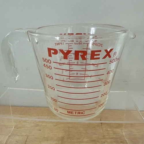 Vintage PYREX 516 Measuring Cup L Handle 2 Cup 16oz 1 Pint 500ml Corning