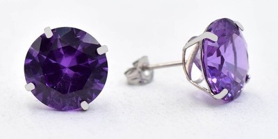 LAB CREATED 10,44 kt AAA ALEXANDRIT OHRSTECKER 14k MASSIVES WEISSGOLD - NEU MIT ETIKETT