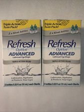  2 REFRESH OPTIVE 0.33oz Advanced Lubricant Eye Drops Exp 2027 