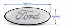 Ford 7 Inch Emblem Front Grille Tailgate Oval Badge White Logo Ford 7 Inch Emblem Front Grille Tailgate Oval Badge White Logo