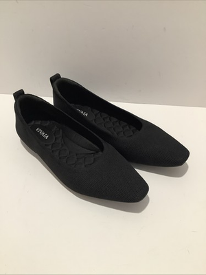 #ad #ad Vivaia Shoes For Womens Sz. 7 7.5M EUR 38 Black Snip Toe Flats Woven Fabric New $39.99