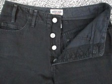 Vintage Guess Jeans Womens 29 Black High Waist Tapered Button Fly Made USA 26x30