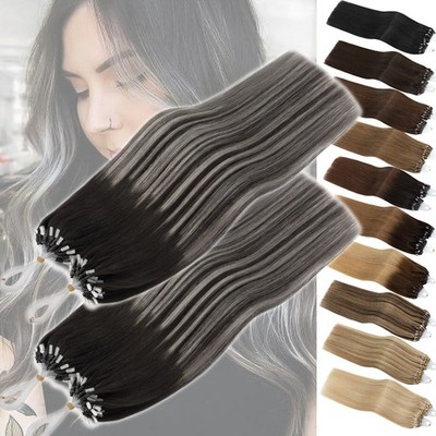 Microring LOOP Link 100% Remy Echthaar Extensions Haarverlängerung 200 Strähnen