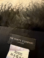 White Company Scarf =Mongolian black SHEEPSKIN +SILK backed elegant scarf =110cm