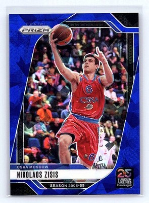 Nikos Zisis 2024-25 Panini Prizm EuroLeague #128 Blue Ice Prizms #/125