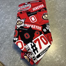 Ohio State University Buckeyes Mens Neck Tie Red Black White Classic