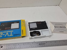 Vintage Casio TV-21 Pocket TV Black LCD Japan For Parts or Repair W/ BOX