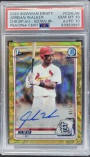 2020 Bowman Chrome Draft Jordan Walker Auto Gold Wave /50 PSA 10 Auto 10