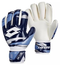 Lotto GK300 Goalkeeper Gloves Soccer Football Blue Silver Size 8 New