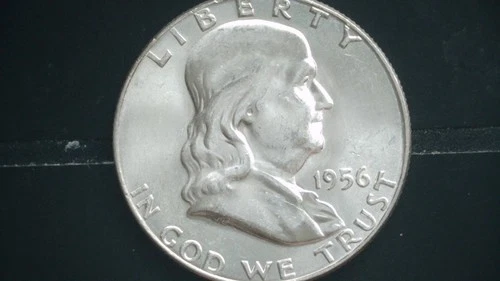 1956-P 50c Franklin Half Dollar Appears To Be FBL With "Bugs Bunny" FS-401