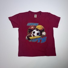 Vintage Kids Champions Sports T Shirt Red Graphic Soccer Baseball 90s