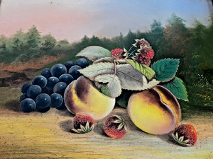 Pastel Painting by John S. Bower American Still Life Artist 1860 (signed)