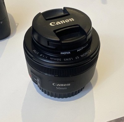 Canon EF 50mm f/1.8 STM Lens with Lens Caps & Hoya NXT Plus CIR-PL Filter