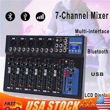 Portable 7-Channel Bluetooth Audio Mixer USB DJ Sound Mixing Console Board
