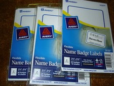 AVERY NAME BADGE LABELS 5133 LOT OF 3