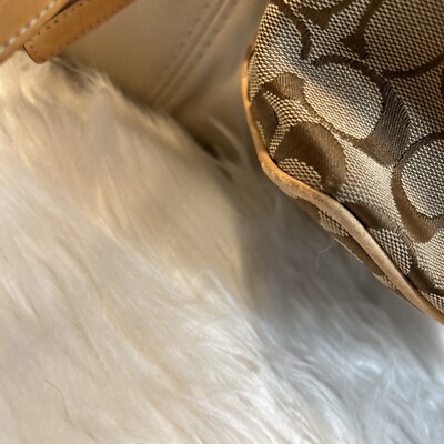 Vintage Coach Backpack Bag Signature Jacquard Brown Tan  display picture 1