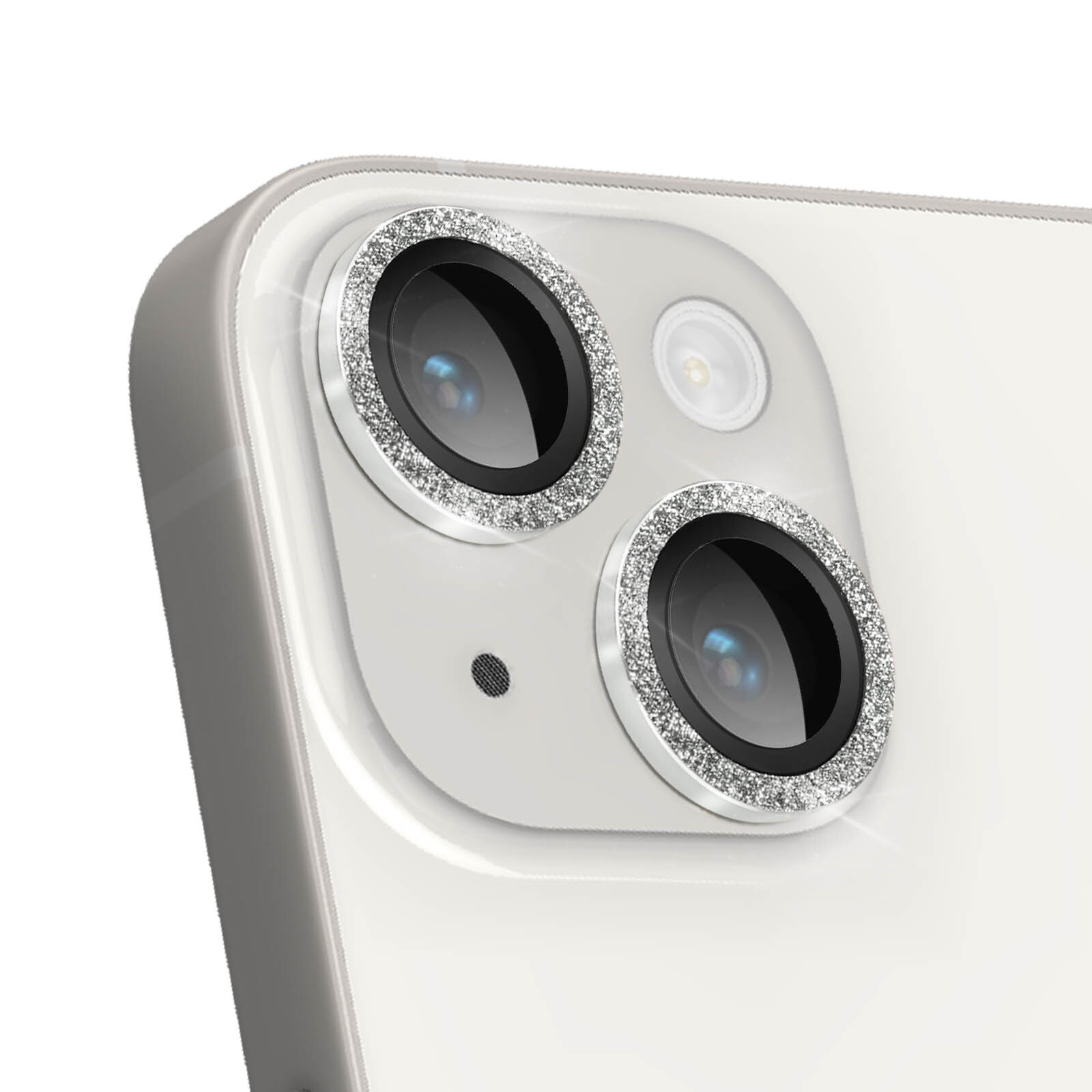 IPhone 14/14 Plus 9H Camera Lens Protection 0.2mm Glitter Silver Contour