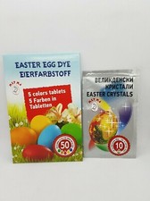 5 Colours & Crystals Decorate Dye Paint Painting Colouring Glitter Easter Eggs